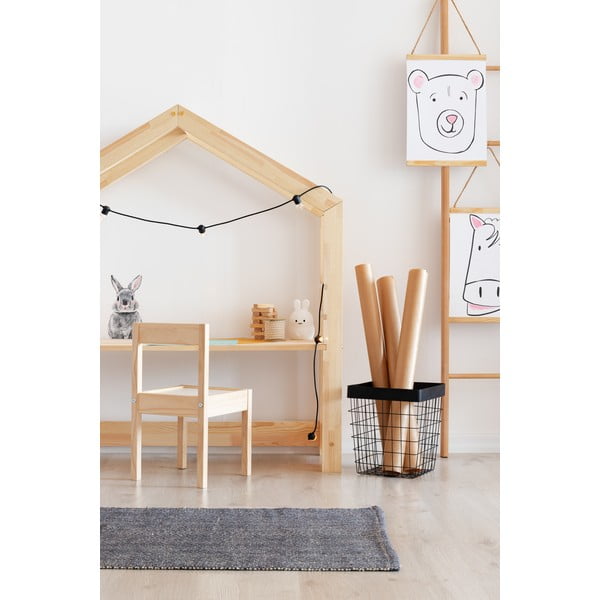Dječji radni stol u obliku kućice od borovog drva Adeko Bran, 40 x 111 cm-image-1