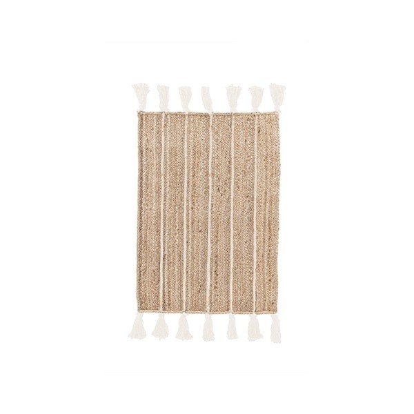 Ručno rađen juten tepih u prirodnoj boji/boje slonovače 60x90 cm Jalaja – Bizzotto