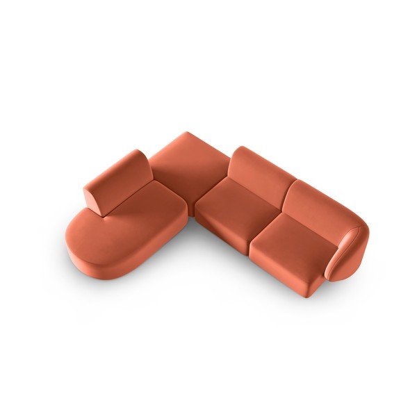 Ružičasta baršunasti kutna garnitura (s lijevim kutom/u obliku slova L) Paolo – Milo Casa-image-1