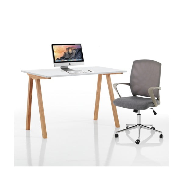 Radni stol s bijelom pločom stola 60x120 cm Mak – Tomasucci-image-3