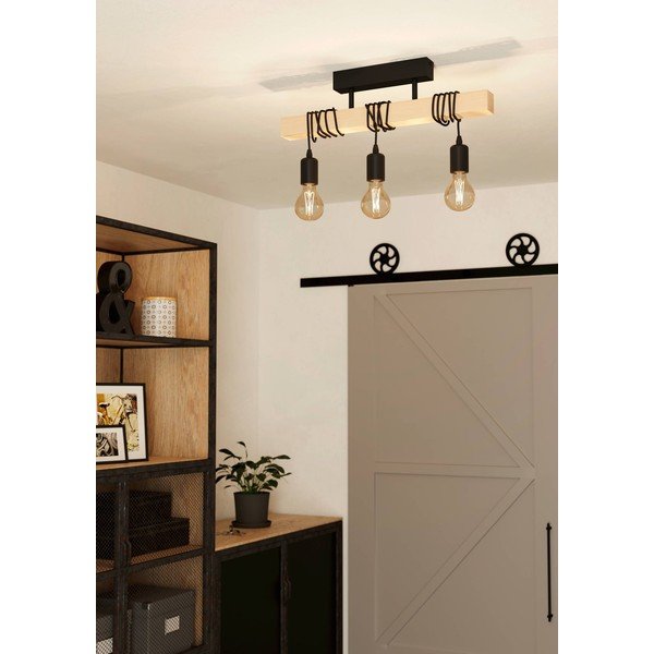 Crna/u prirodnoj boji viseća svjetiljka TOWNSHEND – EGLO-image-1