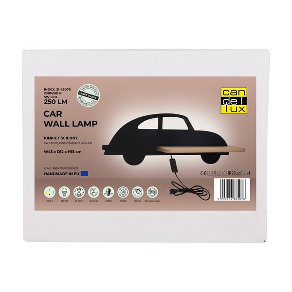 Crna dječja svjetiljka Car - Candellux Lighting-image-3