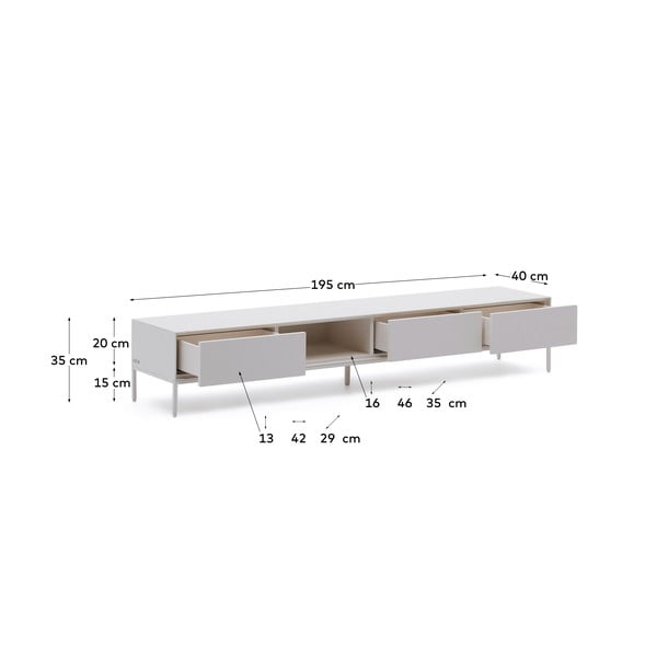 Bijela TV komoda 195x35 cm Vedrana – Kave Home-image-4