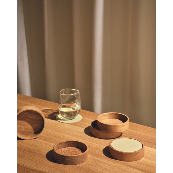 Dekorativna drvena kutija za pohranu u prirodnoj boji ø 11x3 cm Circle S – LIND DNA-image-1