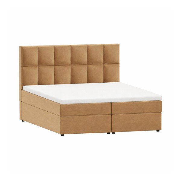 Oker žuti boxspring krevet s prostorom za odlaganje 180x200 cm Flip – Ropez