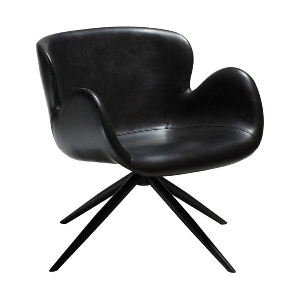 Crna fotelja od imitacije kože DAN-FORM Denmark Gaia