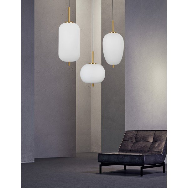 Bijela/mjedena staklena viseća svjetiljka ø 27 cm Lato – Nova Luce-image-3