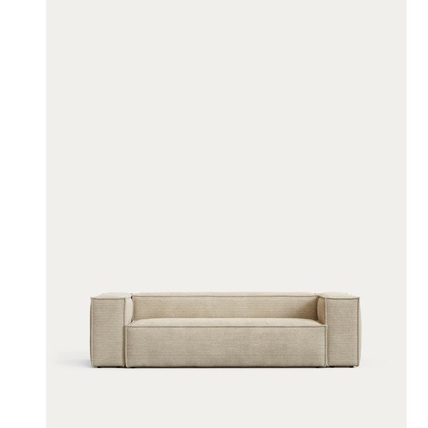 Bež sofa od samta 240 cm Blok – Kave Home