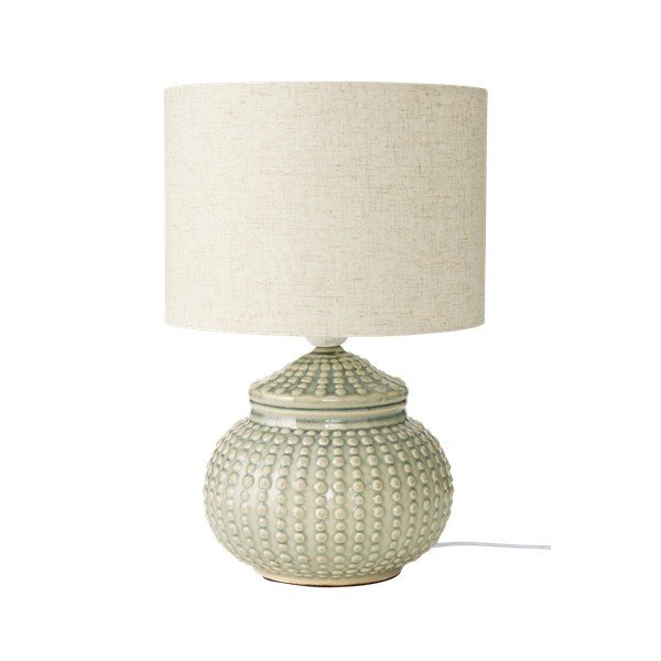 Siva/bež lanena stolna lampa (visina 39 cm) Niko – Ellos Home