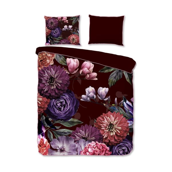Posteljina od organskog pamuka boje vina Descanso Gerbera, 140 x 220 cm