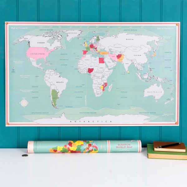 Karta za struganje 87x52 cm World Map – Rex London-image-1