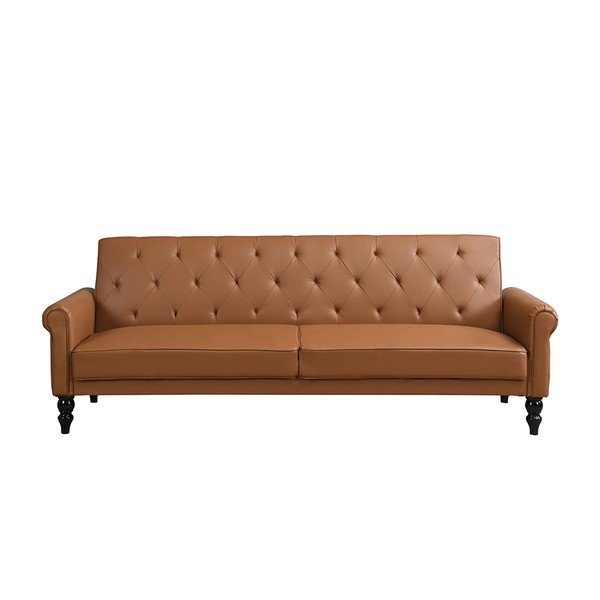 Konjak smeđa podesiva/sklopiva sofa od imitacije kože 222 cm Tyne – Støraa