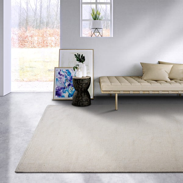 Krem ručno rađen tepih od mješavine vune 190x280 cm Pradesh Natural White – Elle Decoration-image-1