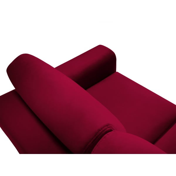 Crvena baršunasti sklopiva/s prostorom za odlaganje sofa 235 cm Kyoto – Cosmopolitan Design-image-4