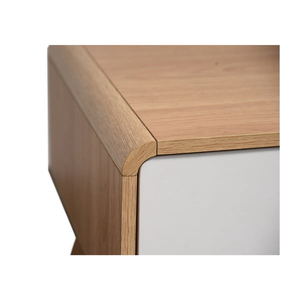 Bijela/u prirodnoj boji TV komoda u dekoru hrasta 100x40 cm Caitlin – Støraa-image-4