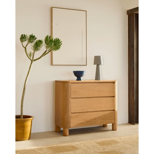 Komoda u dekoru jasena u prirodnoj boji 120x80x40 cm Salaya – Kave Home-image-1