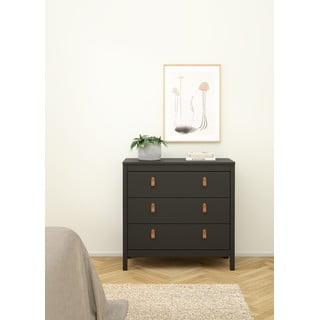 Crna niska komoda 82x80 cm Madrid – Tvilum