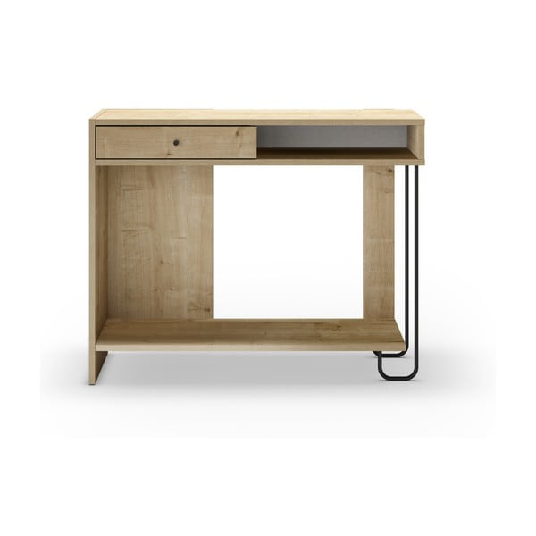 Pomoćni stol s pločom stola u dekoru hrasta u prirodnoj boji 35x100 cm Saturne – Marckeric