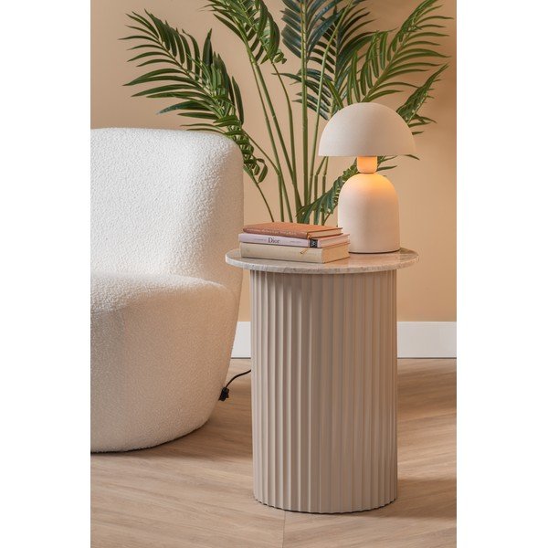 Mramorni okrugao pomoćni stol ø 50 cm Luscious – Leitmotiv-image-1