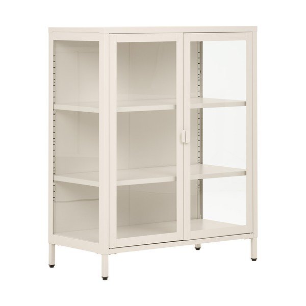 Krem željezna vitrina 80x101x40 cm Brisbane – House Nordic