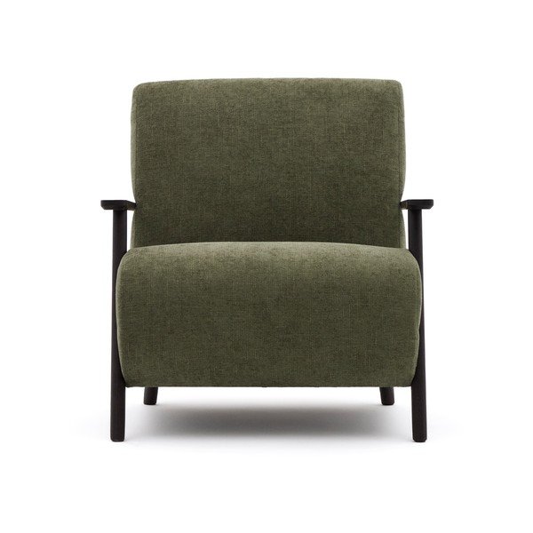 Zelena fotelja od šenila Meghan – Kave Home-image-1