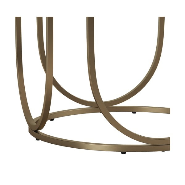 Bijeli/u zlatnoj boji okrugao stolić za kavu u mramornom dekoru ø 79 cm Gwyneth – CosmoLiving by Cosmopolitan-image-3