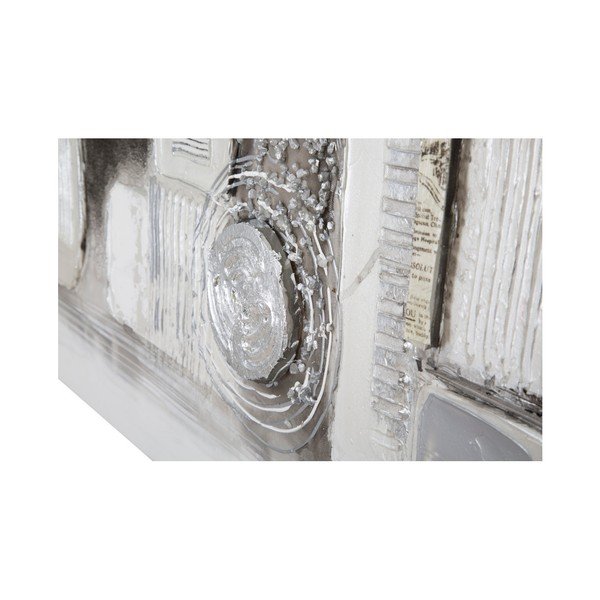 Ručno oslikana zidna slika Maura Ferrettija Dipinto Su Tela Srebrni potez, 150 x 50 cm-image-4