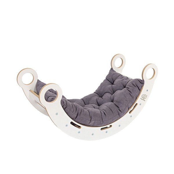 Bijela/siva ljuljačka od masivnog bora 39x75x38 cm Montessori – Meowbaby-image-2