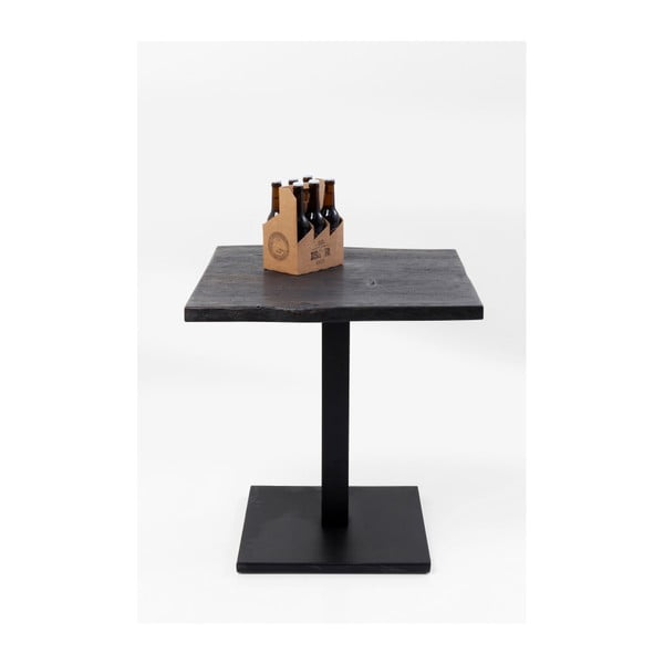 Crni blagovaonski stol s pločom od drveta akacije Kare Design Nature, 70 x 70 cm