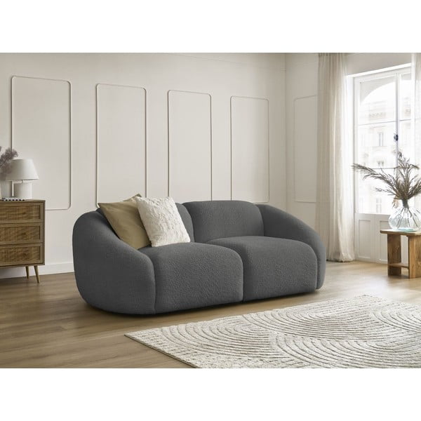 Siva sofa od bouclé tkanine 230 cm Tina – Bobochic Paris-image-3
