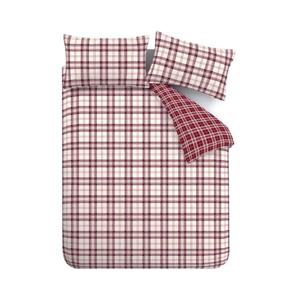 Bordo posteljina za bračni krevet 200x200 cm Kelso Check – Catherine Lansfield