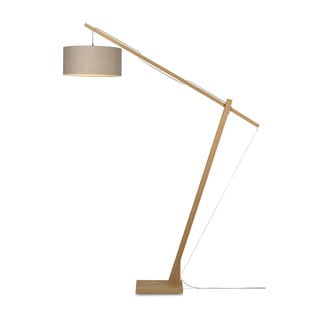 Podna svjetiljka s bež sjenilom i Good &amp; Mojo Montblanc konstrukcijom od bambusa