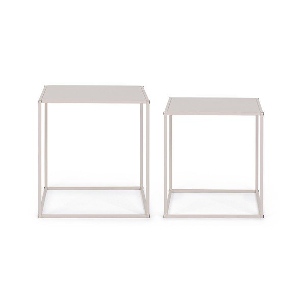 Bež metalni stolići za kavu u setu 2 kom 38x38 cm Alrik – Yes Everyday-image-3