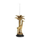 Dekorativni svijećnjak u zlatnim bojama Kare dizajn žirafe i palma visina 35 cm