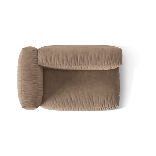 Svjetlo smeđa baršunasti modularna sjedeća garnitura (s lijevim kutom) Martina – Micadoni -image-3