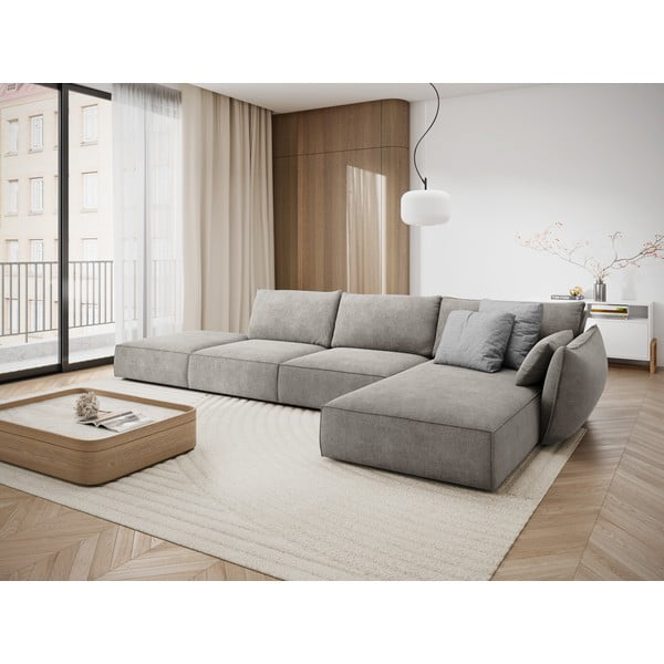 Svijetlo siva kutna garnitura (desni kut) Vanda - Mazzini Sofas-image-1