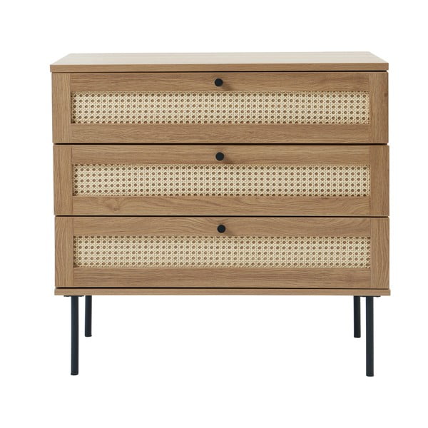 Niska komoda u dekoru hrasta u prirodnoj boji 80x75 cm Pensacola – Unique Furniture