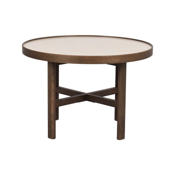 Tamno smeđi okrugao stolić za kavu s keramičkom daskom 60x60 cm Marsden – Rowico