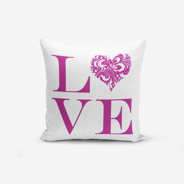 Pamučna navlaka za jastuk Minimalistic Cushion Covers Love Purple, 45 x 45 cm