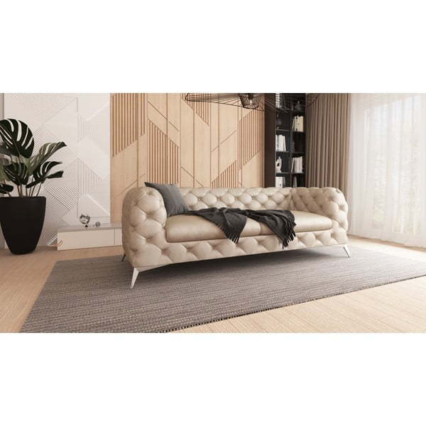 Bež baršunasti sofa 225 cm Chelsea – Ropez-image-3