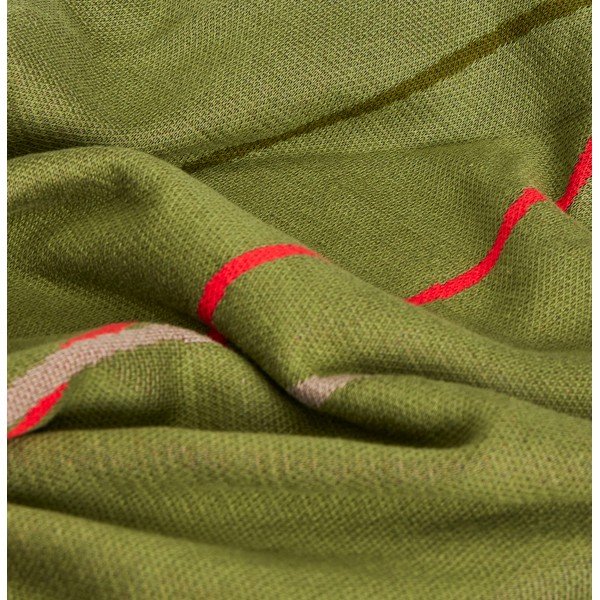 Zeleni pamučni pokrivač 200x140 cm Outline - Hübsch-image-1