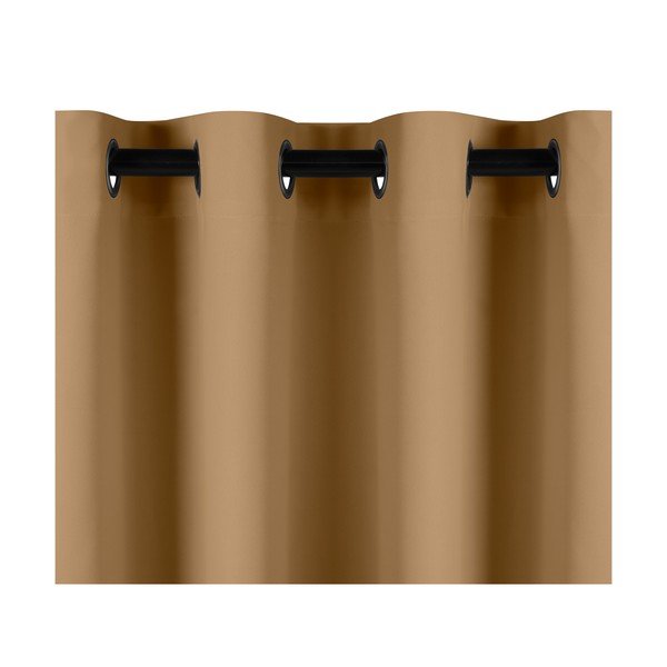 Senf smeđa zavjesa za zamračivanje AmeliaHome Eyelets Senf, 140 x 245 cm-image-1