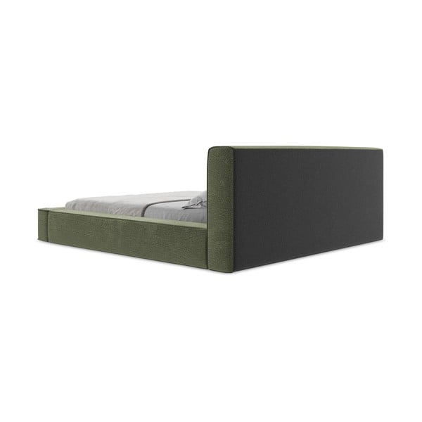Zeleni tapecirani bračni krevet s prostorom za odlaganje s okvirom od letvica 180x200 cm Noho - Makamii-image-2