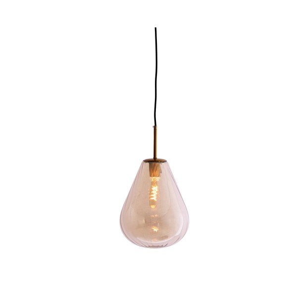 Jantarna viseća svjetiljka sa staklenim sjenilom Leona – Light & Living-image-1