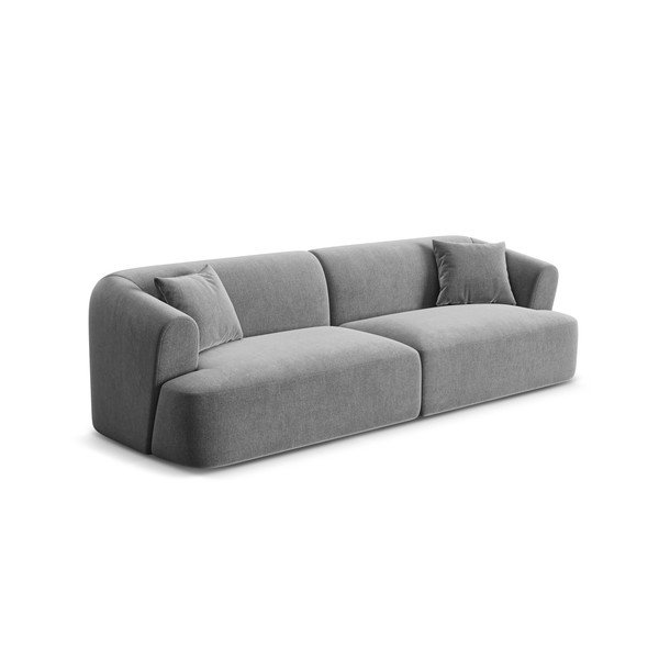 Svijetlo siva baršunasti sofa 255 cm Campi – Cosmopolitan Design-image-2