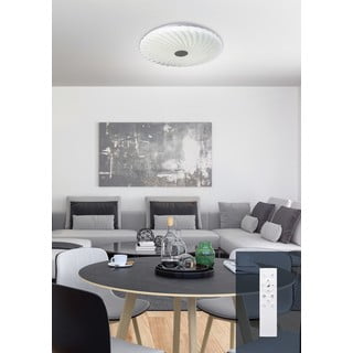 Bijela LED stropna svjetiljka s daljinskim upravljačem/s mogućnosti zatamnjivanja 38,5x38,5 cm Calipso – Candellux Lighting