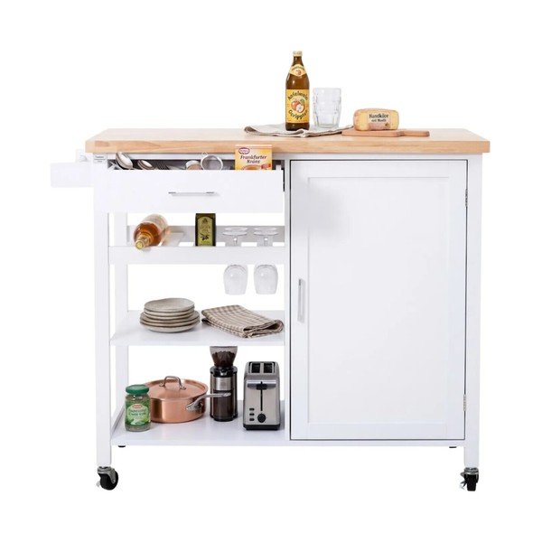 Kolica za posluživanje na kotačima od masivnog kaučuka 48x105 cm Frankfurt – Premier Housewares-image-4