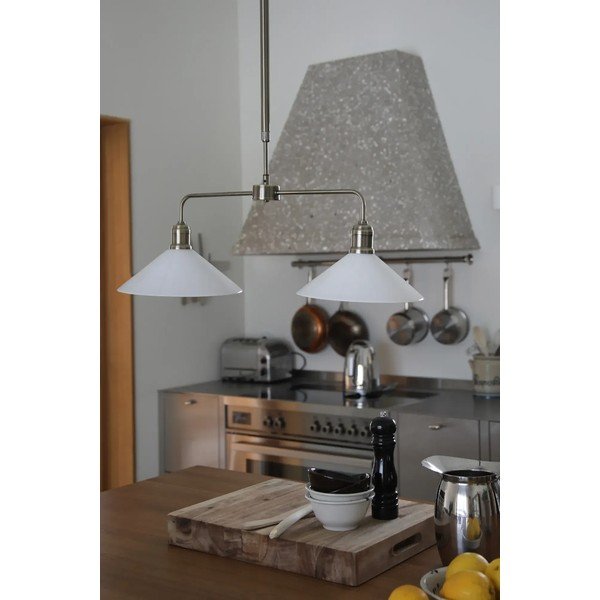 Bijela/mjedena metalna viseća svjetiljka sa staklenim sjenilom Vela – Markslöjd-image-1