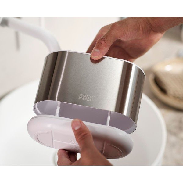 Stalak za četkice za zube od nehrđajućeg čelika u srebrnoj boji Duo Steel – Joseph Joseph-image-3