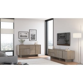 Komoda u dekoru hrasta u prirodnoj boji 146x76x45 cm Carpi – Marckeric